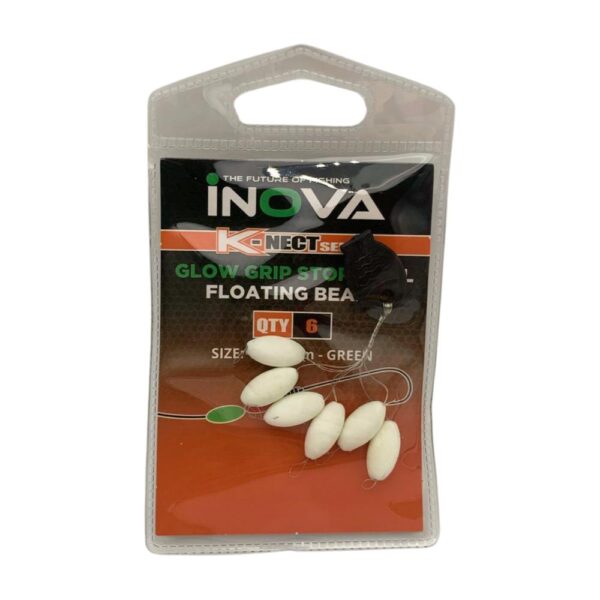 Inova Glow Grip Stop Oval Floating Beads - Green