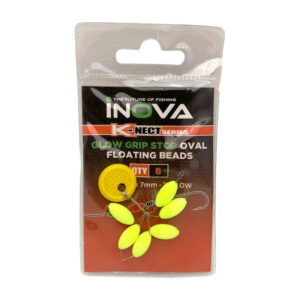 Inova Glow Grip Stop Oval Floating Beads - Yellow